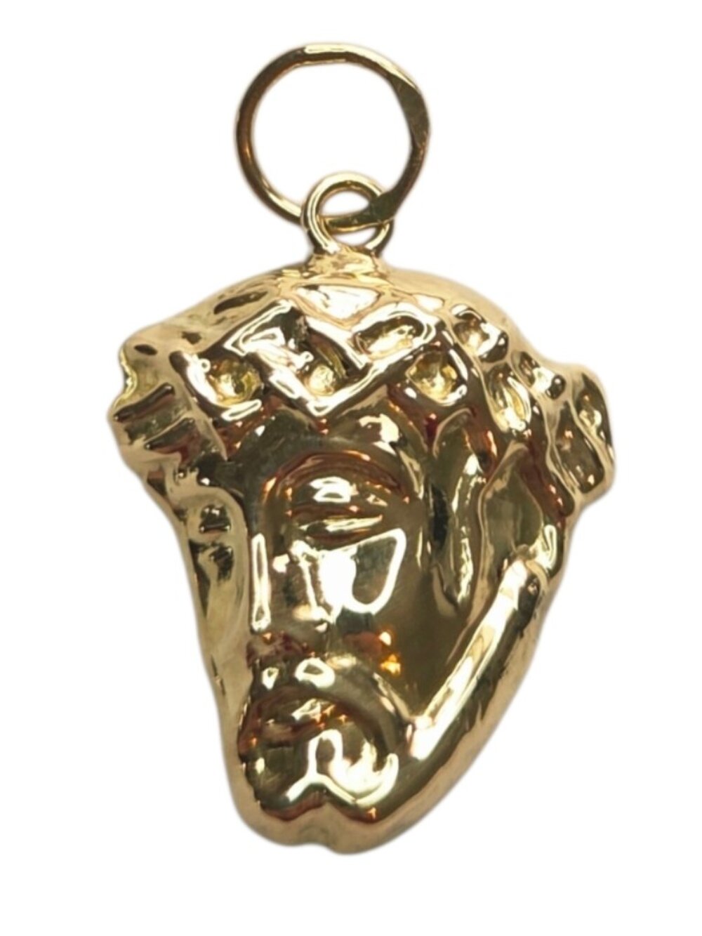 14K Yellow Gold Christ Head Charm #25213